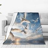 Manta de franela con estampado de Flock of Birds1 para otoño, manta de franela suave y cálida, decoración de dormitorio, cama, sofá y silla