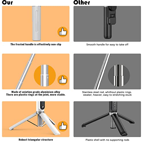 Elilier 45" Extendable Selfie Stick Tripod, Aluminum Alloy Phone Tripod With Bluetooth Remote Shutter, Compact & Lightweight Mini Tripod, Compatible With Iphone 13 Pro Max/12/11, Galaxy S22, More #TOP5