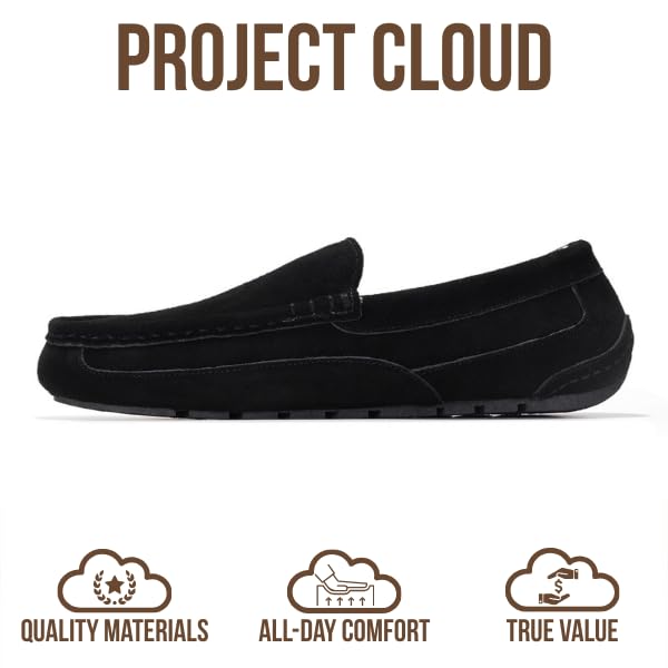 Project Cloud Genuine Suede Mens Slippers - Memory Foam Insole Moccassins Loafers for Men Shoes Indoor and Outdoor Use - Lightweight Non-Slip House Shoes (Oswin)3