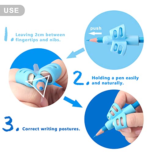 6 Pack Pencil Grips for Kids Handwriting Pencil Grippers, Pencil Writing Aid Grip Posture Correction Tool for Kids Toddler Children Special Needs