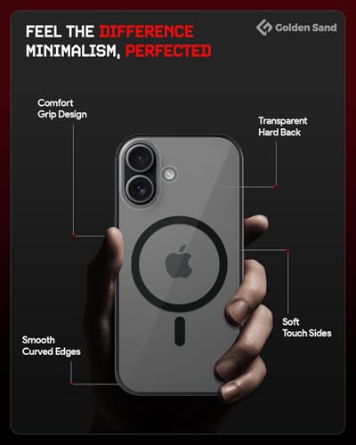 Image of Golden Sand Aura MagSnap Series Transparent Back Cover for iPhone 17 5G | Ultra-Clear Glass Feel | Military Grade Protective Case, Camera Protection (Space Black)