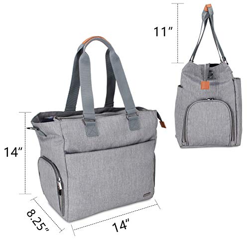 Luxja Breast Pump Tote with Pockets for Laptop and Cooler Bag, Breast