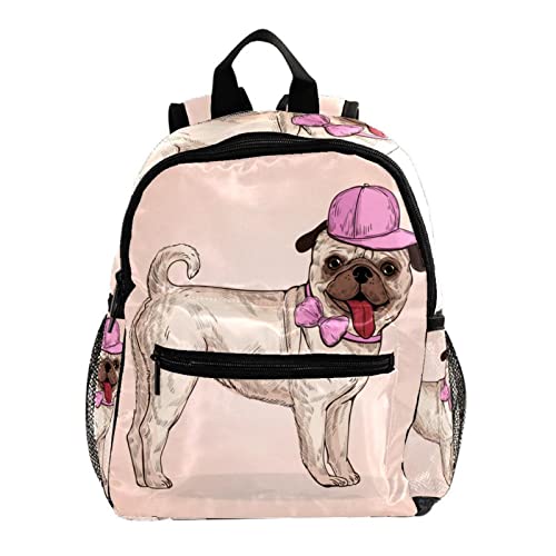 Sac à dos pour enfants motif carlin multicolore 30,5 cm filles garçons