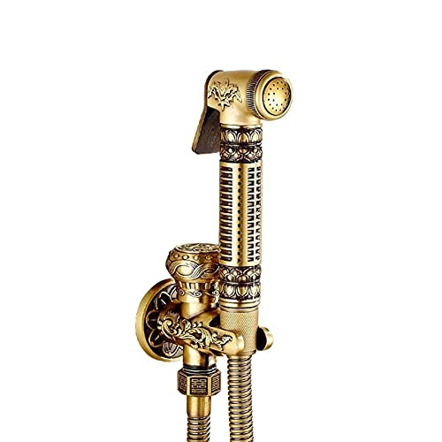 Kit bidet à main pour toilettes en bronze avec vanne d'arrêt en laiton