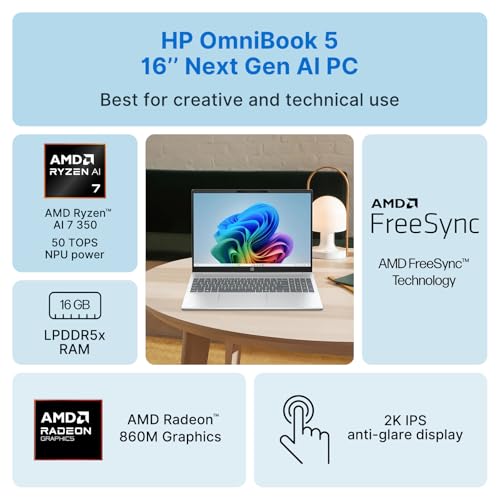 HP OmniBook 5 16" Laptop Ryzen 7 350 16GB 1TB SSD miniatura 3