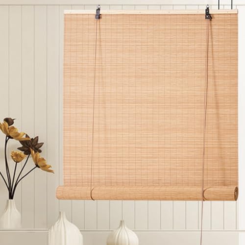 NIANXINN Natural Estor Bambu Opacas,Persianas Enrollables de Tiro Lateral,Cortinas Privacidad y Control de Luz,para Ventanas y Puertas,Patios,Personalizadas,Ancho x Alto (65cm x 180cm)
