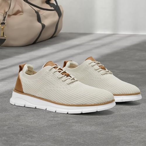 Image of Men's Mesh Sneakers Oxfords Lace-Up Lightweight Casual Walking Shoes Driving Shoes