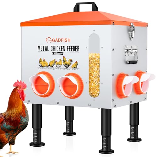 GADFISH 55LBS Large Capacity Automatic Chicken Feeder -