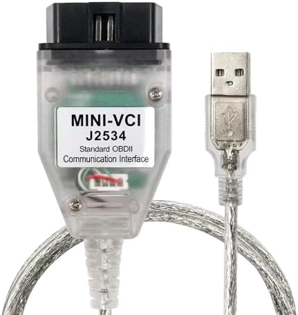 Mini VCI J2534 Cable V18.00.008 Latest Version, OBD2 Cable Connector Scanner Adapter Fit for TIS Techstream Programming Diagnostic Cable, Support Win XP WIN7 WIN10