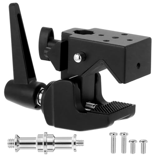 QWORK Universal Super Clamp with 5/8 Standard Stud for Photography Studio Video Camera and Lighting Support