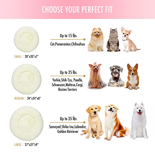 Raimaiso Anti Anxiety Round Fluffy Plush Faux Fur Warm Washable Dog Bed & Cat Bed, Original Bed for Small Medium Large⦠- Image 7
