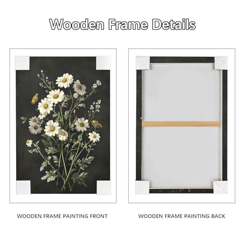 Cadre en bois rustique avec toile florale rétro de qualité supérieure - 5