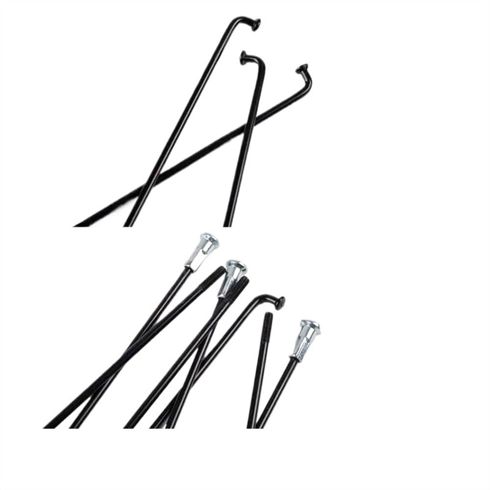 20 Stück 12G elektrische Speichen für Fahrrad, schwarz, Durchmesser 2,5 mm, 45# Stahlspeichen, 70 mm-262 mm, Speichen mit Nippeln, Fahrradteile