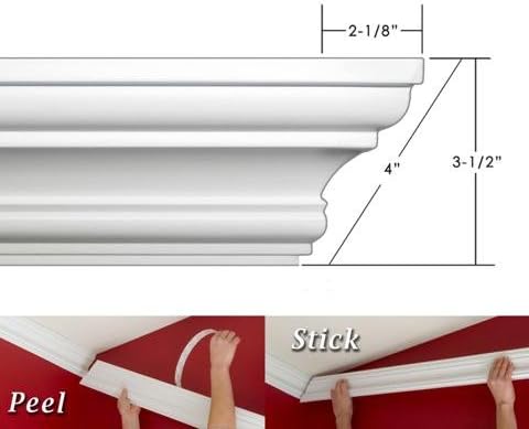 ECM412 4 in. Easy Crown Molding - 12 ft. 6 in. x 12 ft. 6 in.