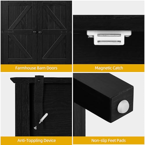 image for DWVO Farmhouse Kitchen Pantry Cabinet, 64.5