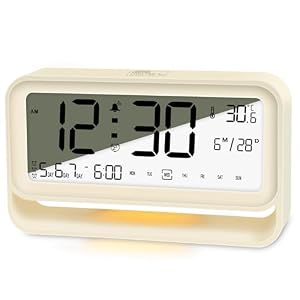 DTKID Digital Alarm Clocks Bedside, 7,09″ Digital Large LED Display