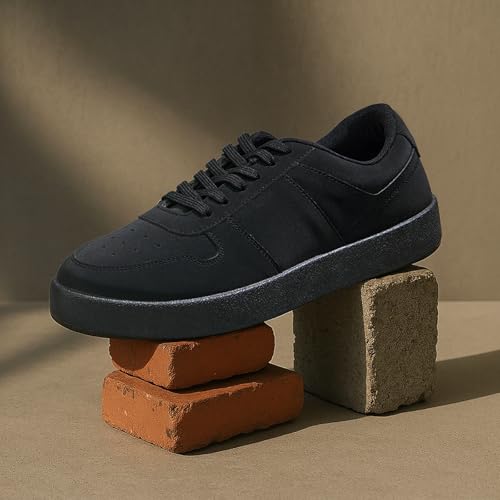 Image of Neeman's Men's Mono Court Sneakers | Lightweight Synthetic Casual Shoes with Cushioned EVA Sole | Flexible Walking & Everyday Comfort Sneakers