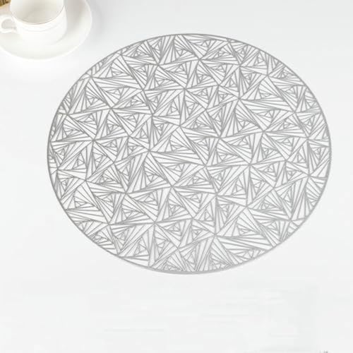 Sets de table de table chic argent avec motif géométrique ajouré 38 cm - 4