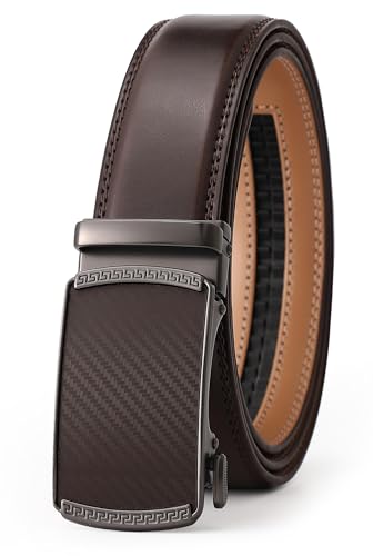 Image of Men's Belt, Ratchet Dress Casual Belt with Adjustable Automatic Buckle Trim to Fit