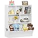 Lerliuo Kids Toy Storage Organizer, 3 Tier Children Bookcase and Bookshelf, Toddler 6 Cubby Toy Storage Cabinet, Toy Shelf for Playroom, Bedroom, Living Room, Nursery, School 39.37' H (White)