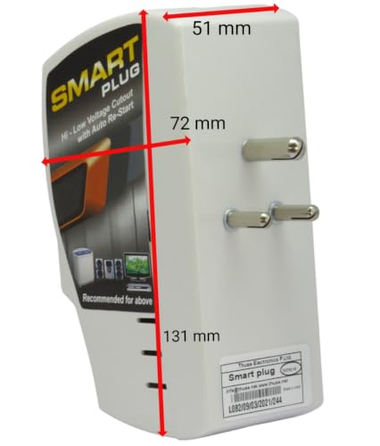 Image of 6 A Smart Plug (White) Voltage Protector for TV, Food Processor, Mobile Phone /Laptop Charger, Home Theatre, CCTV, Inverter, Over-Under Voltage Protector with Surge Protection Upto 4000 Volts