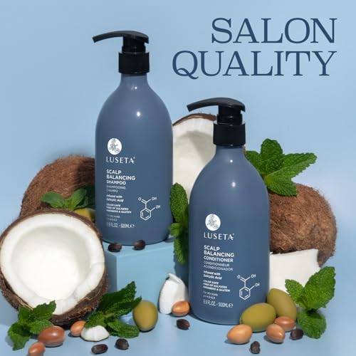Image of Luseta Salicylic Acid Shampoo and Conditioner Set for Men and Women, Scalp-Balancing, Reducing Build-up, Flake Control Shampoo for Men, Clarifying Shampoo for Refreshing, pH-Balanced, 2 x 16.9 Fl Oz