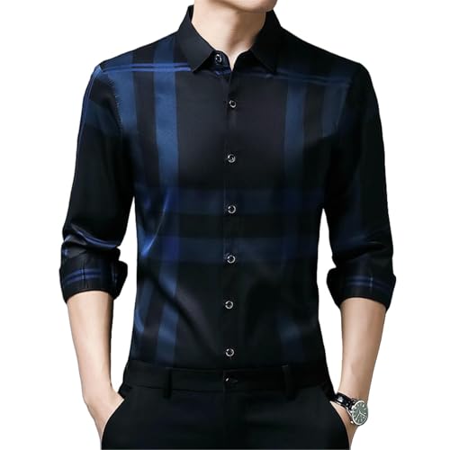 Chemise homme manches longues anti-transpiration rayée décontractée printemps
