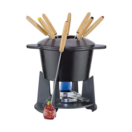 Spring KP2894516016 Grenoble Fondue-Garnitur, 18/8 Edelstahl 16 cm, Schwarz