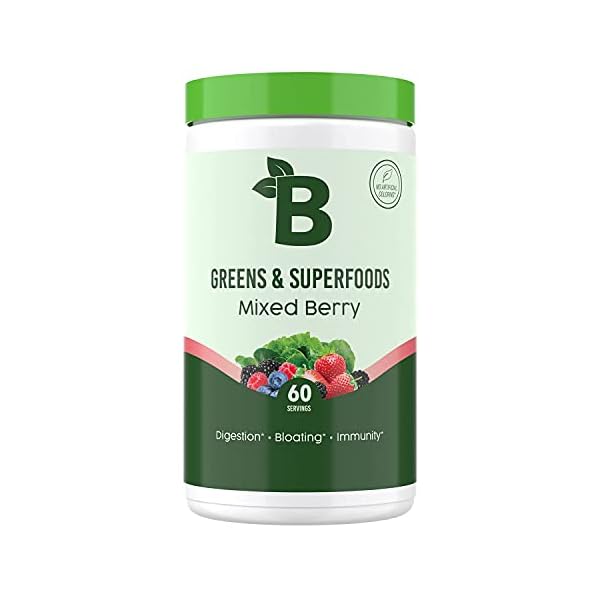 Bloom Nutrition Super Greens Powder Smoothie & Juice Mix - Probiotics for Digestive Health & Bloating Relief for Women, Digestive Enzymes with Superfoods Spirulina & Chlorella for Gut Health (Berry)
