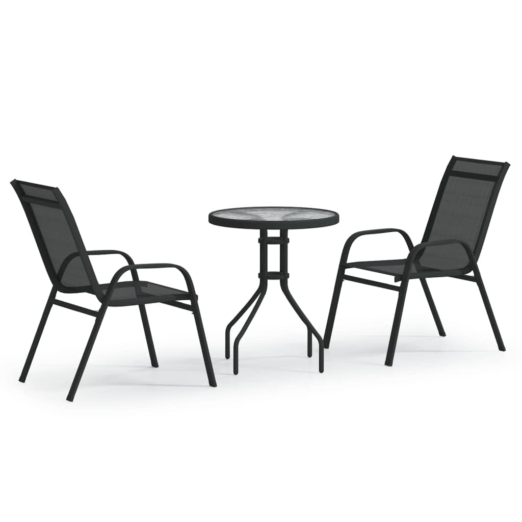 Home Garden, set da 3 pezzi da bistrot nero