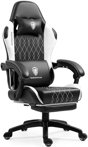 Dowinx Gaming Chair with Massage Lumbar Support and Footrest, Gam...