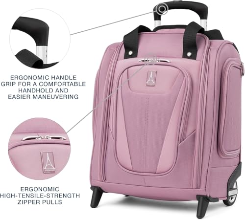 Image of Travelpro Luggage Maxlite 5 Softside Lightweight Rolling Underseat Compact Carry on Upright 2 Wheel Bag, 15-Inch - Orchid Pink Purple
