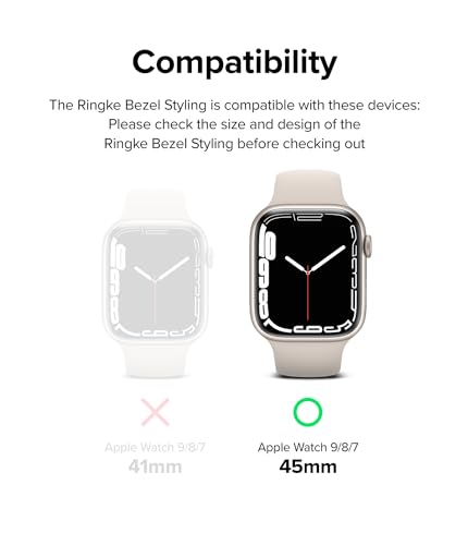 Protection Apple Watch 9 45mm Ringke Bezel Styling cadran acier