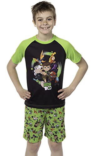 INTIMO Conjunto de pijama Ben 10 para meninos da série de TV Omnitrix com personagens alienígenas, Multicolorido., 8