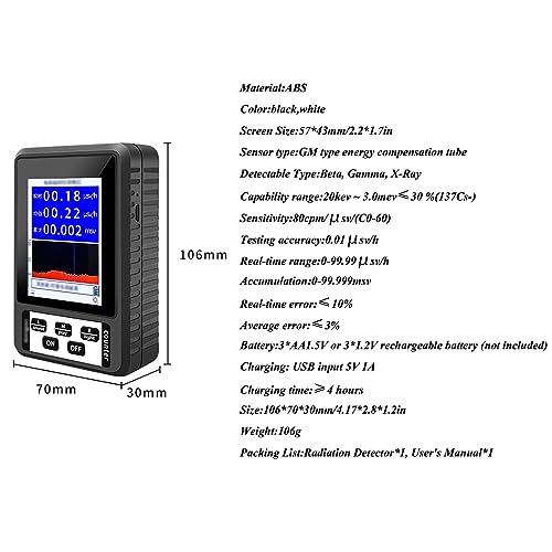 Medidor CEM recargable con detector de radiación nuclear para inspecciones 8