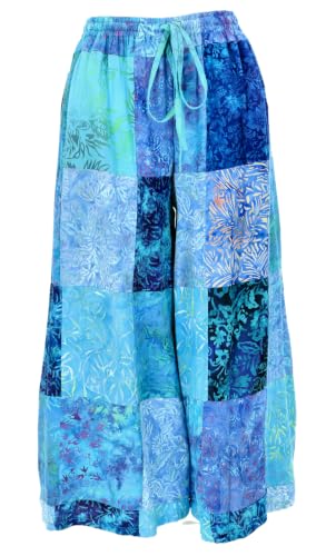 Pantalon palazzo ample et confortable à coupe évasée patchwork - 5
