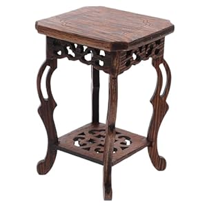 ARTIBETTER Mini Wooden Stool Display Stand Vintage Wood Grain Garden Plant Pot Riser Stand Wooden Plant Stool Display Plant Stand Wood Riser Plant Holder Wooden Plant Stand