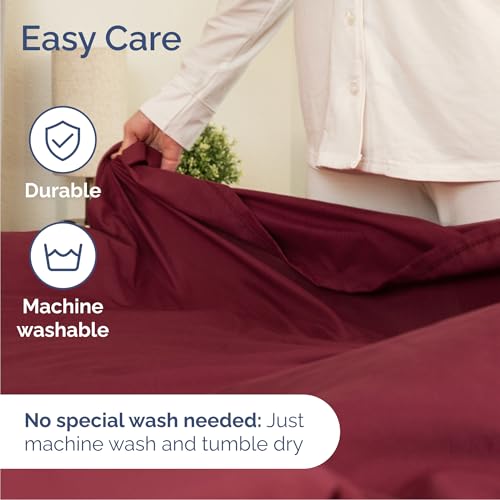 Image of Cal King 6 Piece Bed Sheet Set - Breathable & Cooling Sheets - Burgundy | Ultra-Soft Hotel Luxury Bedding Set with 8-16 Inch Deep Pockets, 1 Flat & 1 Fitted Sheet & 4 Pillowcases, Wrinkle & Fade Free