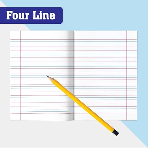 Image of KAANUKA Four Line With Gap Notebooks | 172 Ruled Pages | Crown /King Size Notebooks | 24 cm x 18 cm | Set of 5 Notebook