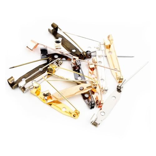 磁気式ブローチバック、安全ピン、 ブローチクリップベース 50個パック 複数サイズ マルチカラー DIYジュエリー製作用品(Mix,35mm)