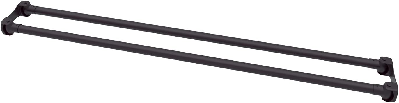 Naiture 36'' Aluminum Double Straight Shower Curtain Rod, Oil Rubbed Bronze Finish