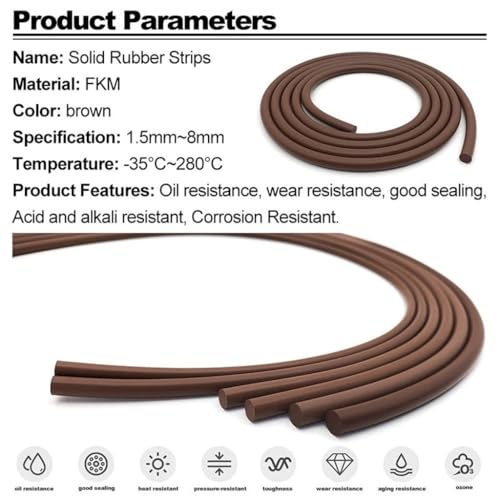 Tira FKM de 8mm para juntas de estanqueidad resistentes al calor y productos químicos 5