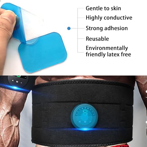 C100AE 60 Stück EMS Gel Pad, Gels Pad für EMS Trainer Bauchtrainer Elektrische Muskelstimulation, Abs Trainer Ersatz Gel Blatt Ersatz Pad, EMS Gel Pad Abs Trainer Ersatz Gel Muskel EMS Trainingsgerät
