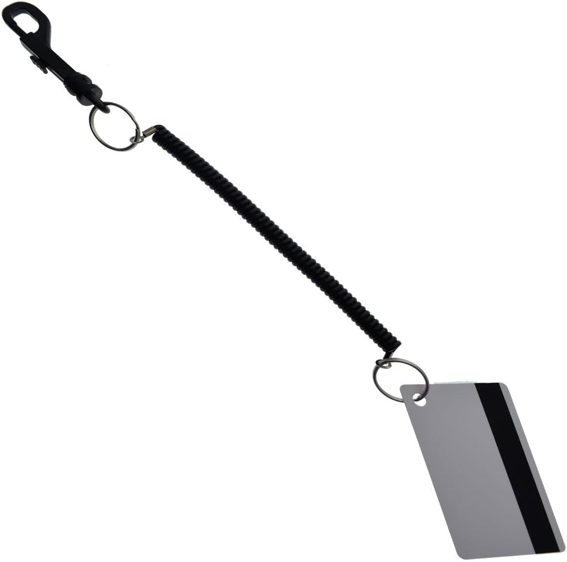 Specialist ID Bulk 100 Pack Bungee Coil Cords - Elastic Stretchy Elastic Swipe Badge & Key Chain Ring Casino Card Clip Leash Lanyards - for Light Duty Use (Black)