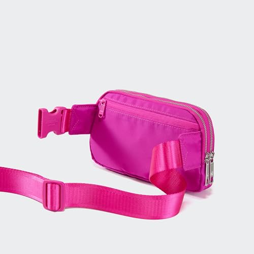 Image of Pander Everywhere Belt Bag for Women, 5 Zipper Pockets Nylon Crossbody Fanny Pack Purse (Grape Purple)