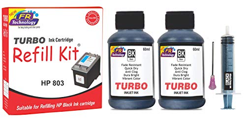TURBO Ink Cartridge Refill Kit for HP 803 (Black)-(120ML)(2+60ML)