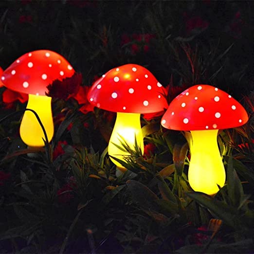 Solarna lampa ogrodowa, 8 trybów oświetlenia, wodoodporne ozdoby do ogrodu, trawnika, ścieżki, krajobrazu, podwórka, ścieżki, dekoracja ogrodzenia (czerwona 20)