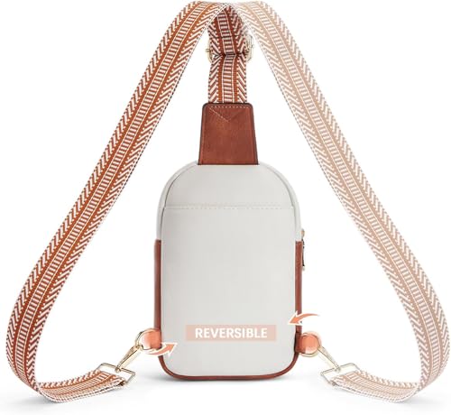 Image of INOVERA (LABEL) Stylish Sling Bags for Women, Girls, Ladies - Crossbody Faux Leather Chest Bag - Travel Shoulder Purse with Adjustable Strap (White)