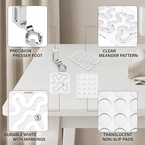 Set de 4 plantillas para quilting con pie prensatela de pata baja miniatura 3