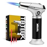 TBTEEK Butane Torch, Kitchen Torch Cooking Torch with Safety Lock & Adjustable Flame for Cooking, BBQ, Baking, Brulee, Creme, DIY Soldering(Butane Not Included)